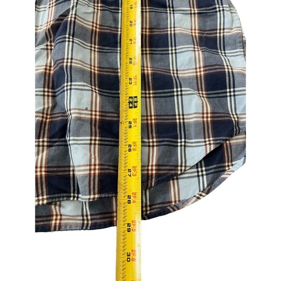 Peter Millar Shirt Mens Size Medium Button Up Blue Collared Plaid Long Sleeve - Picture 7 of 9